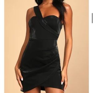 Lulus Forever | phenomenal black one shoulder asymmetrical mini dress